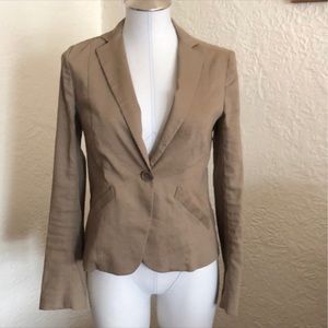 Theory Linen Wool Tan Blazer Jacket